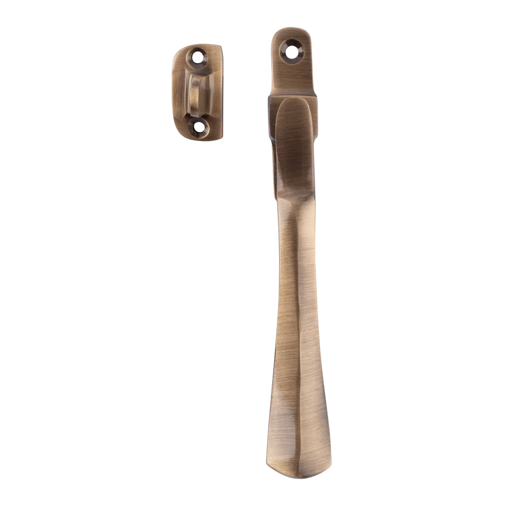 Dart Victorian Brass Window Fastener Night Vent, With Wedge Plate - Antique Brass
